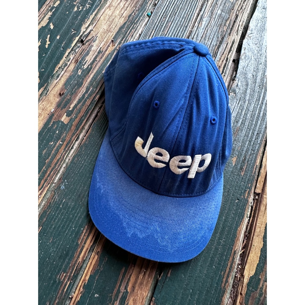 Jeep Blue Flexfit Baseball Hat Yupoong Embroidered Logo Cap Mens L-XL 2224